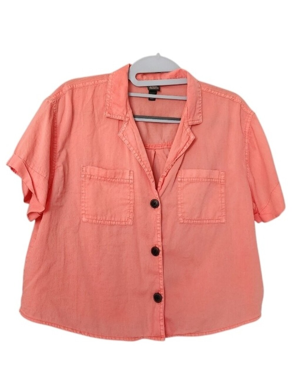 Casual Button-Front Coral Shirt